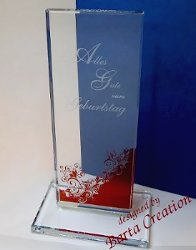 Glaspokal mit UV-Druck