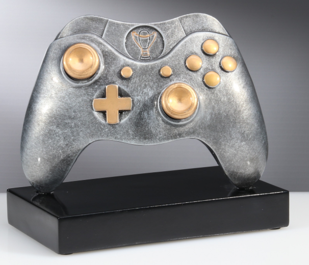 Glaspokale mit Gravur, Glastrophäen, Glasawards, 3D Foto Glasgravur, Pokale:  X-Box-Controller